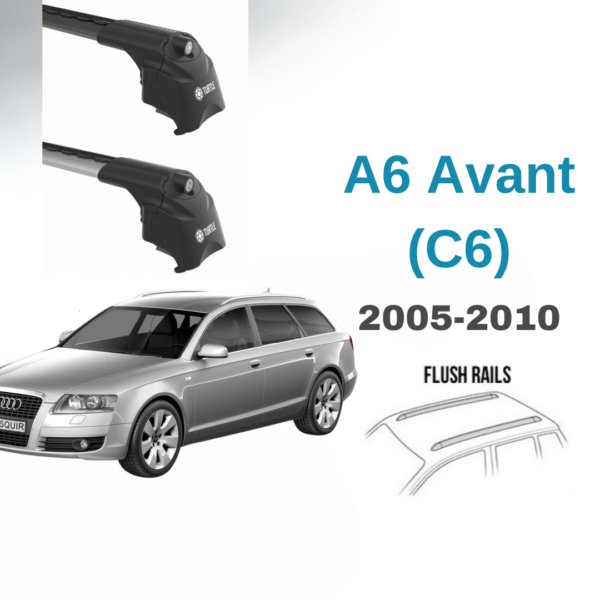 Audi Ara Atkı Montajı A6 Avant (C6) Set,(Kilitli Ara Atkı, Port Bagaj Ara Atkı Aparatı , Port Bagaj Ara Atkı Tavan barı, Tavan ara atkı) kauçuk koruma ayakları