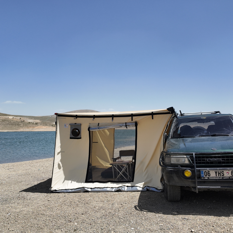 Panoramik 2x3 m Araç Üstü Yan Tente Alt Odası (Sadece Alt Oda) - Yaz / Kış Kullanım
